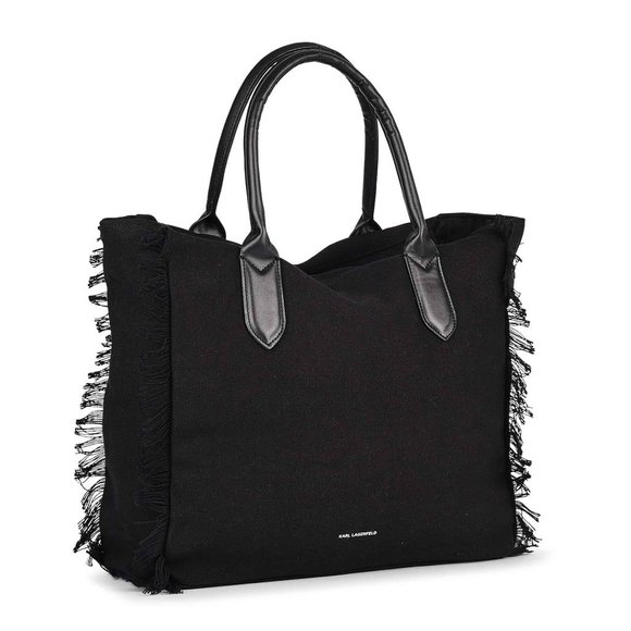 NWT KARL LAGERFELD TOTE SHOULDER BAG BLACK K/IKONIK LOGO NEW women\'s bag